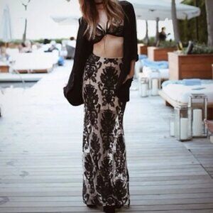 For Love & Lemons Ethereal embroidered lace maxi skirt